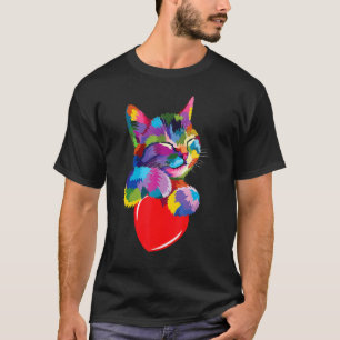 Cat For Kitten Colorful Art Kitty Adoption T-Shirt