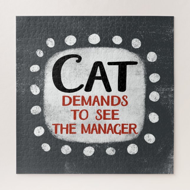 Cat fordert Manager Jigsaw Puzzle zu sehen (Vertikal)