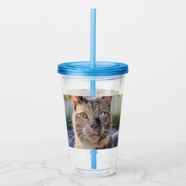 Cat-Foto anpassen hinzufügen Acryltrinkbecher (Vorderseite)