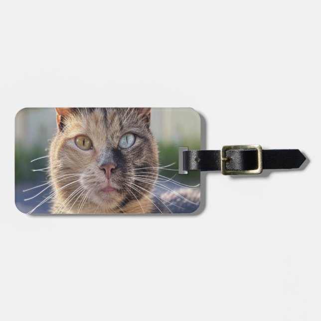 Cat-Foto anpassen hinzufügen Gepäckanhänger (Vorderseite horizontal)