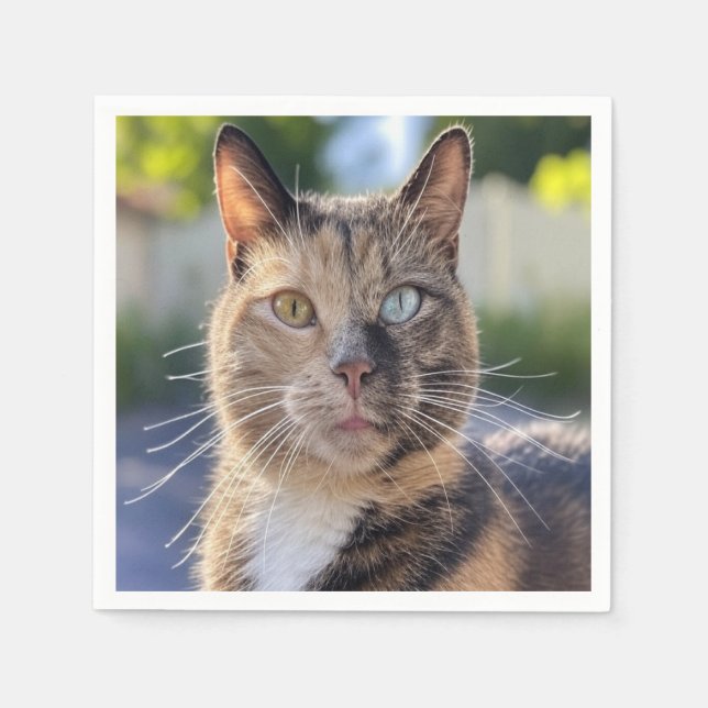 Cat-Foto anpassen hinzufügen Serviette (Vorderseite)