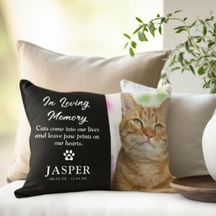 Cat Foto & Beileid Quote Pet Loss Memorial Lendenkissen