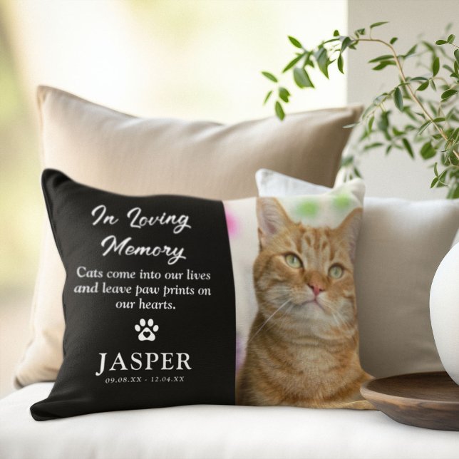 Cat Foto & Beileid Quote Pet Loss Memorial Lendenkissen (Von Creator hochgeladen)