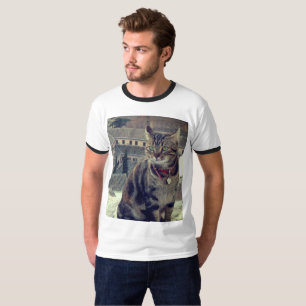 Cat Foto Men's Basic Ringer T - Shirt, weiß/schwar T-Shirt
