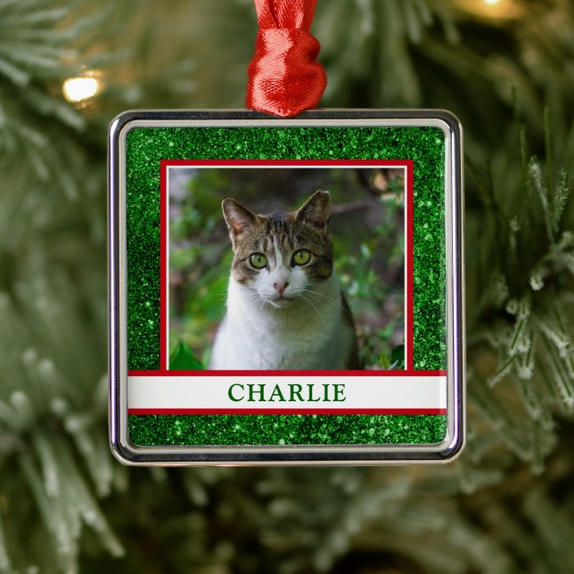 Cat Foto Ornament Aus Metall (Baum)