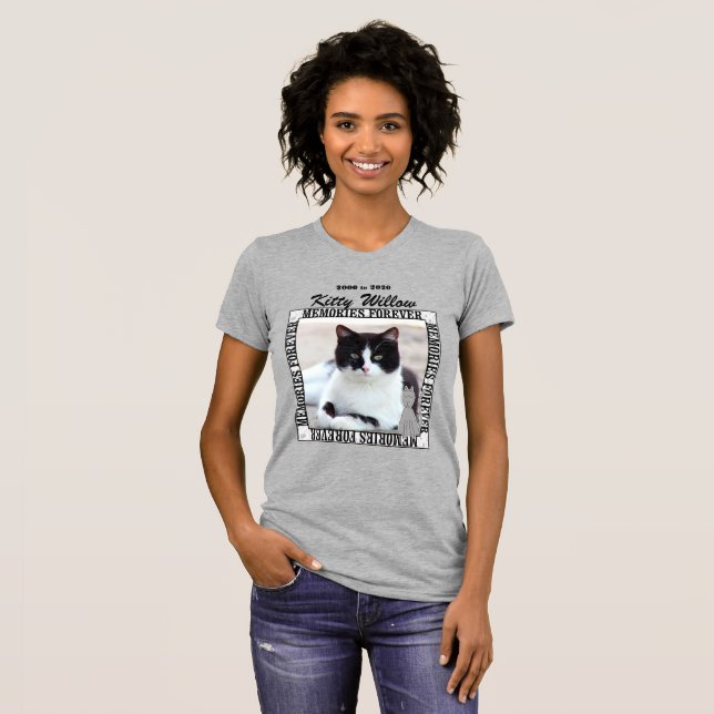 Cat Foto Pet Memorial mit dem Namen T-Shirt (Vorne ganz)