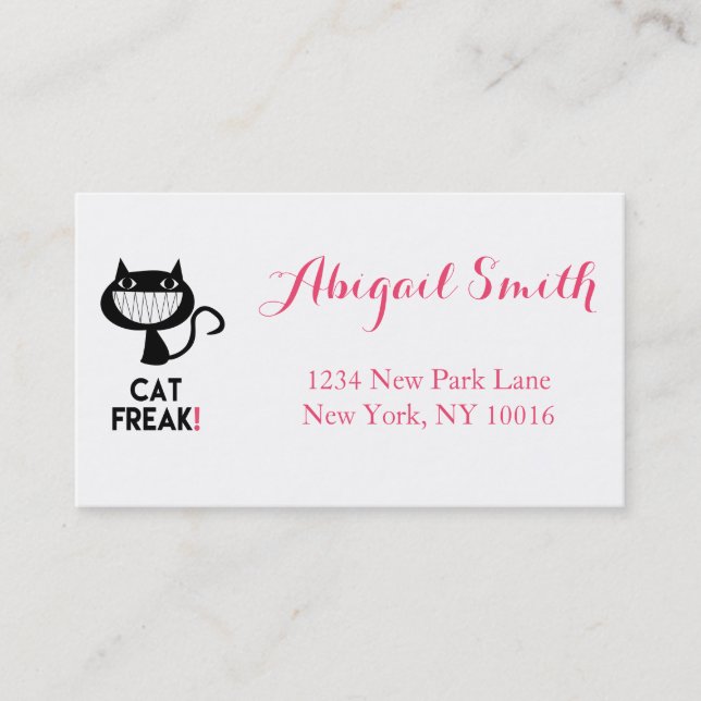 Cat Freak! Fun Business Cards Visitenkarte (Vorderseite)