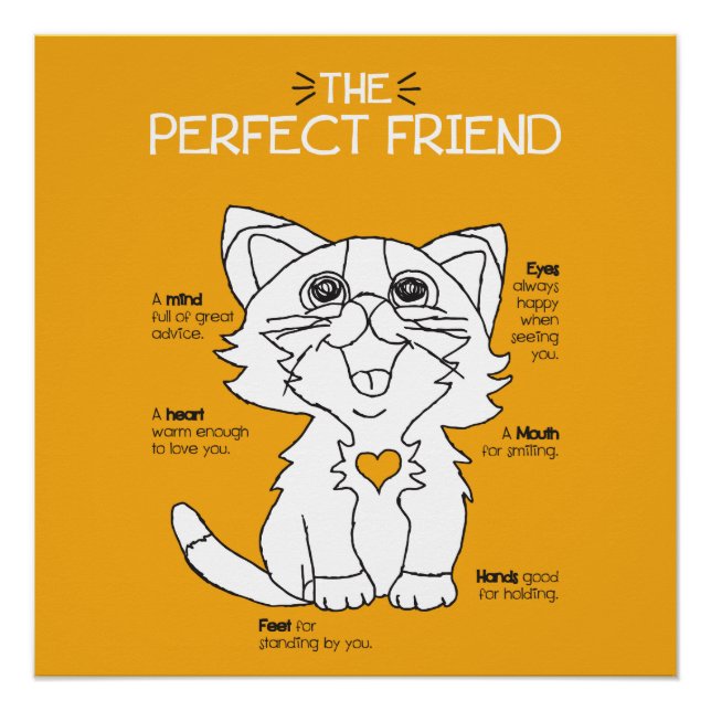 Cat Friends Kunst, Dichtung und Musik Poster (Vorderseite)