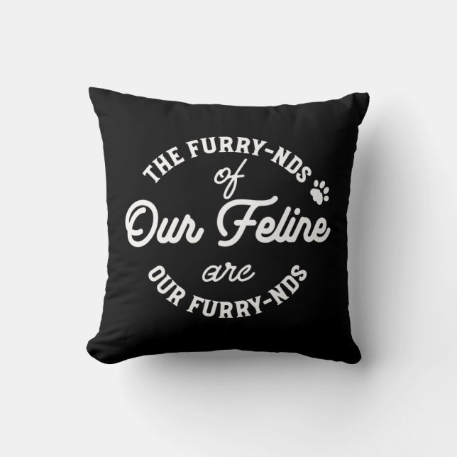 Cat Friends Niedlich Pun Typografy II Kissen (Vorderseite)