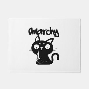 Cat Funny Anarchy Halloween Tiere für Frauen Männe Fußmatte