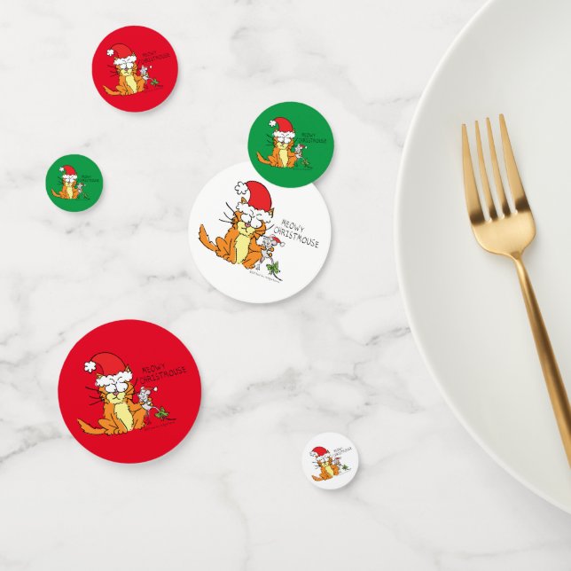 Cat Funny Christmas Cartoon Niedlich Mouse Konfetti (Gruppe)