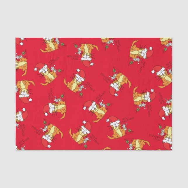 Cat Funny Christmas Cartoon Niedlich Mouse Seidenpapier (Vorderseite)