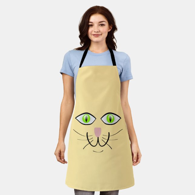 Cat Funny Face Cartoon-29034 Schürze (Getragen)