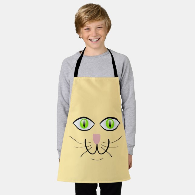 Cat Funny Face Cartoon-29034 Schürze (Getragen)