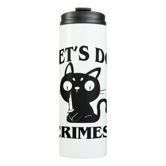 Cat Funny Lass uns Halloween für Frauen machen Thermosbecher (Vorderseite)