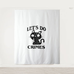 Cat Funny Lass uns Halloween für Frauen machen Wandteppich