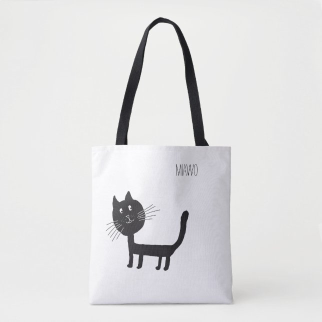 Cat Funny Miawo Tote Bag Tasche (Vorderseite)