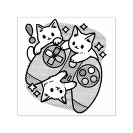 Cat Gamer Design - Purer On Gamer Joystick Art Permastempel