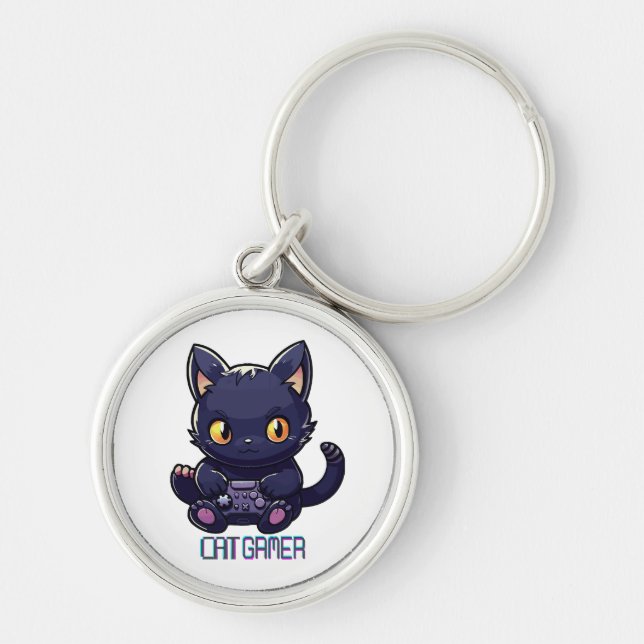 Cat Gamer Schlüsselanhänger (Vorne)