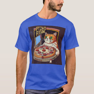 Cat Gaming Pizza T-Shirt