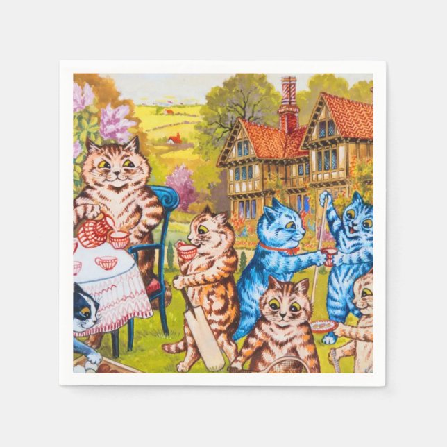 Cat Garden Party Serviette (Vorderseite)