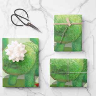 Cat Gardeners und Green Animal Bush Geschenkpapier Set