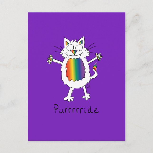 Cat Gay Pride LGBTQ Postkarte (Vorderseite)