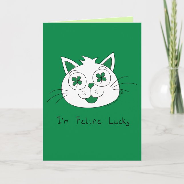Cat Gefühl Lucky St. Patrick's Day Karte (Vorderseite)