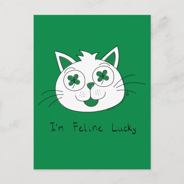 Cat Gefühl Lucky St. Patrick's Day Postkarte (Vorderseite)