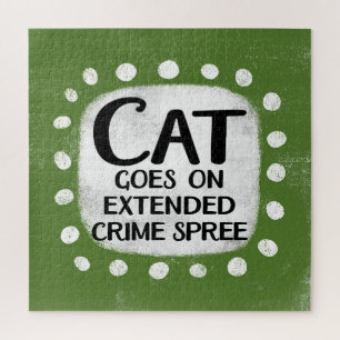 Cat geht über das Rätsel Jigsaw