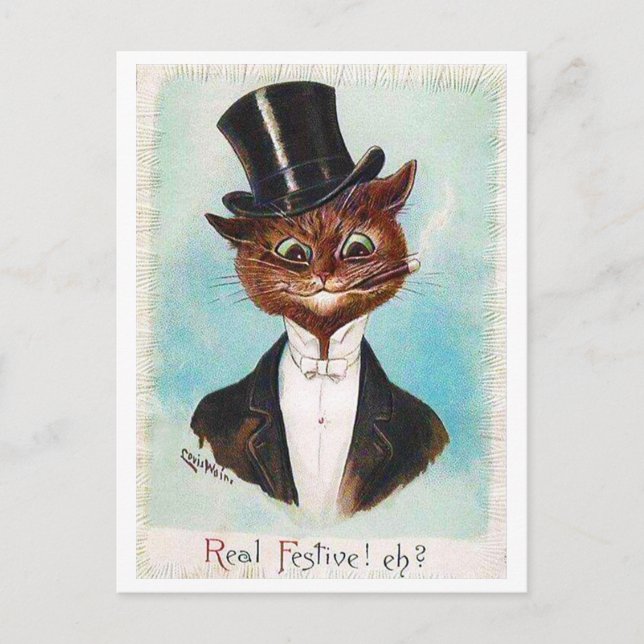 Cat Gentleman, Louis Wain Postkarte (Vorderseite)