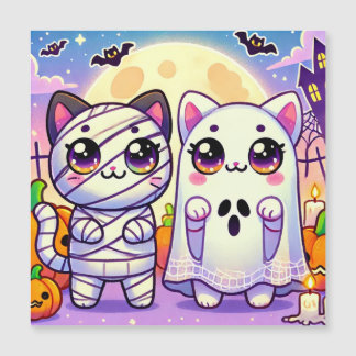 Cat Ghost und Cat Mummy Magneteinladung