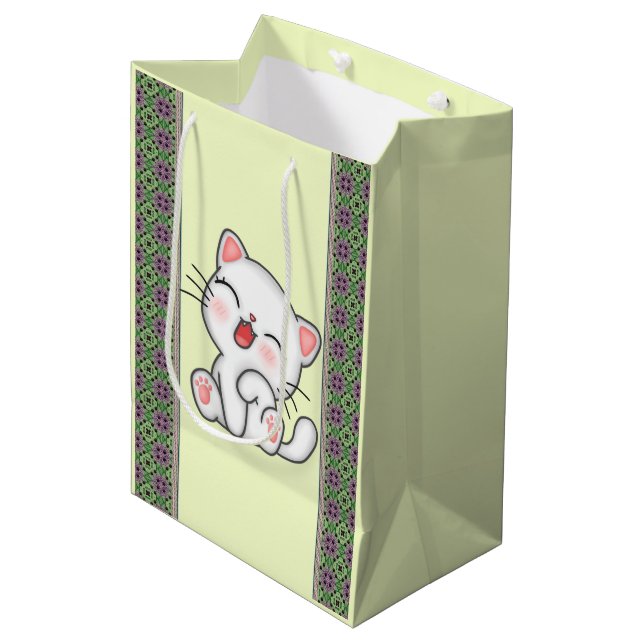 Cat Gift Bag Mittlere Geschenktüte (Vorderseite Schrägansicht)