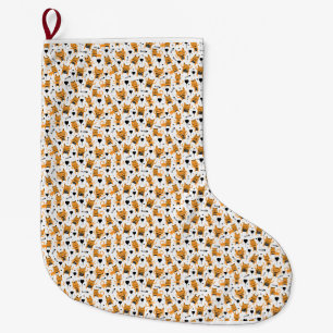 Cat Gift Niedliches Katzenmuster Childisch Großer Weihnachtsstrumpf