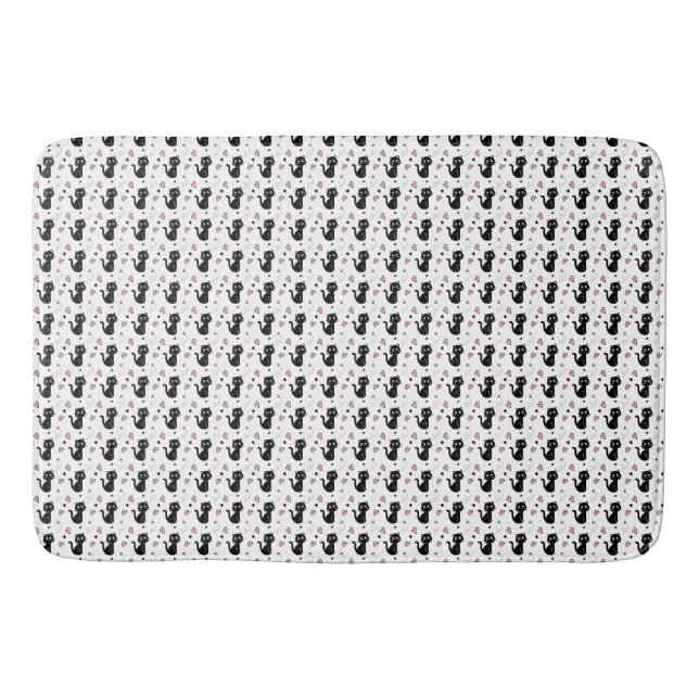 Cat Gift | Niedliches Katzenmuster Nahtloser Hinte Badematte (Vorderseite)