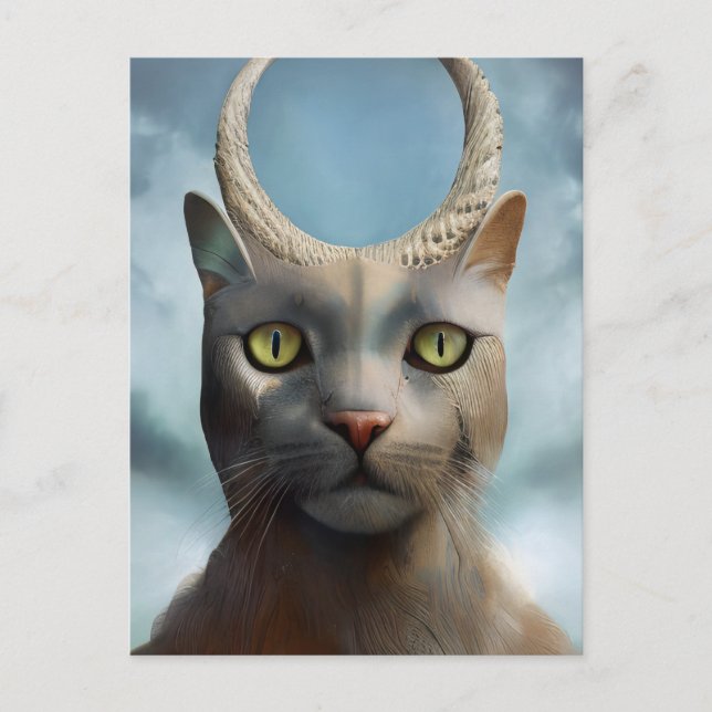 Cat God Postcard Postkarte (Vorderseite)
