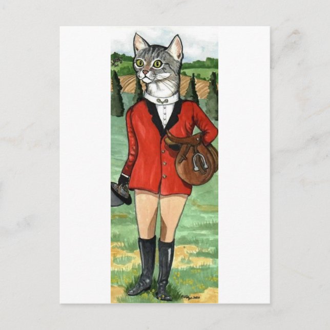 Cat goes Fox Junting HUNT CAT Postkarte (Vorderseite)