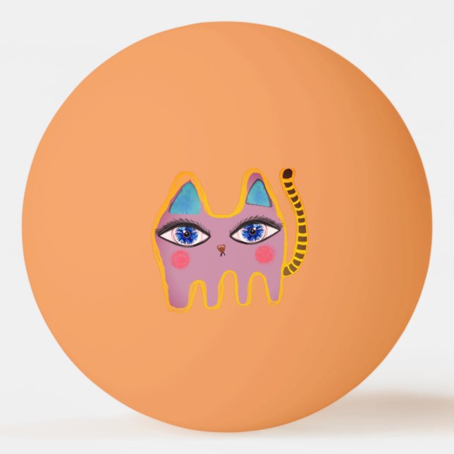Cat Golf Balls Tischtennisball (Vorderseite)