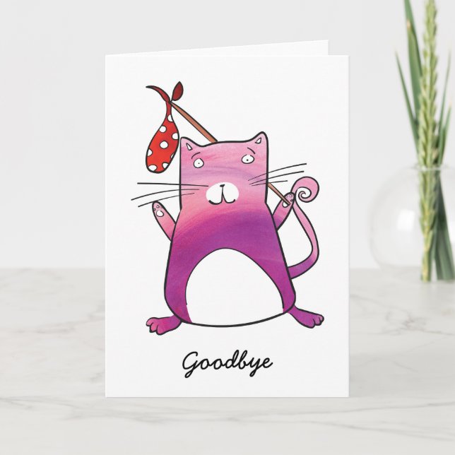 Cat Goodbye Card Karte (Vorderseite)
