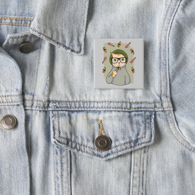 Cat Gourmet Sushi Lover Design Button (Beispiel)