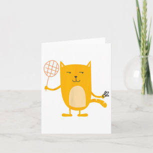 Cat Graphic Badminton Player Shuttle Sports Smash Karte