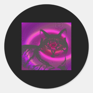 Cat Graphic Runder Aufkleber