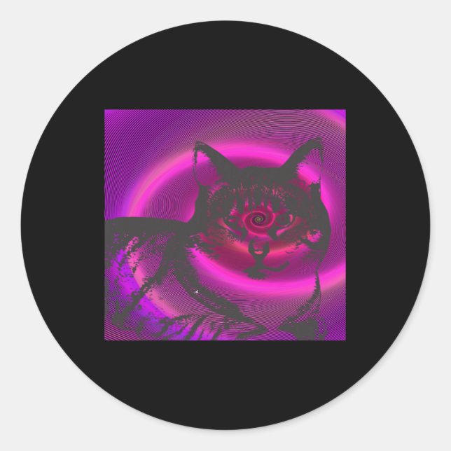 Cat Graphic Runder Aufkleber (Vorderseite)