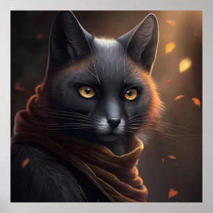 Cat Gris Poster