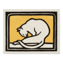 Cat Grooming by Julie de Graag Art Nouveau