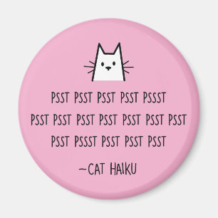 Cat Haiku Round Magnet
