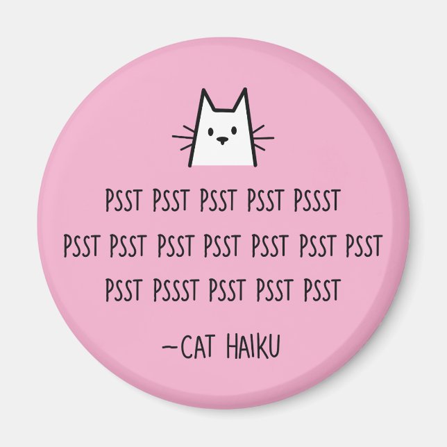 Cat Haiku Round Magnet (Vorne)