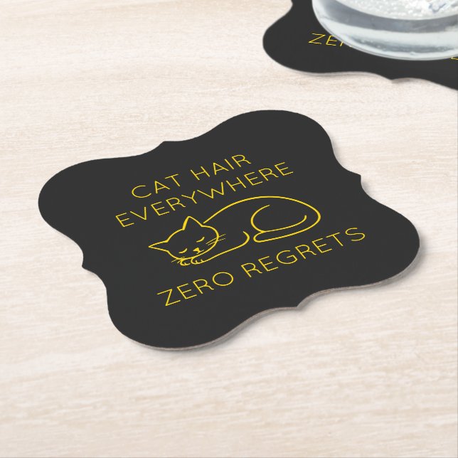 Cat hair everywhere zero regrets untersetzer (angewinkelt)