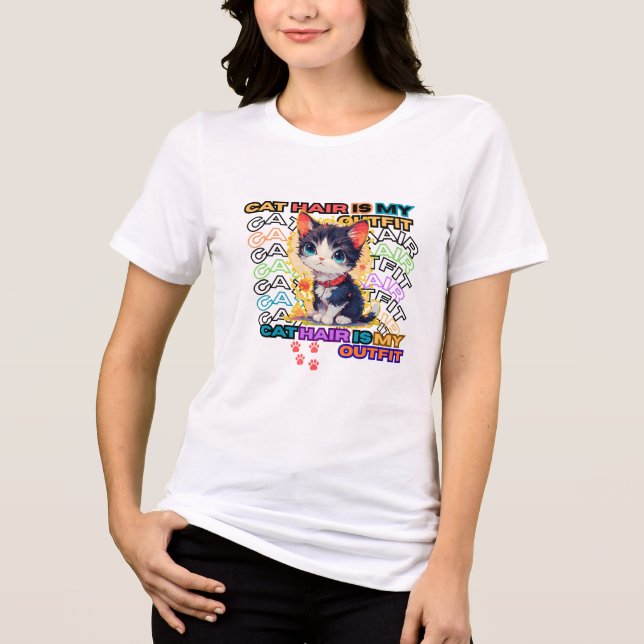 Cat Hair Is My Outfit Tri-Blend Shirt (Vorderseite)