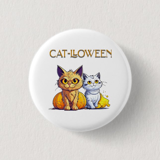 Cat Halloween Button (Vorderseite)